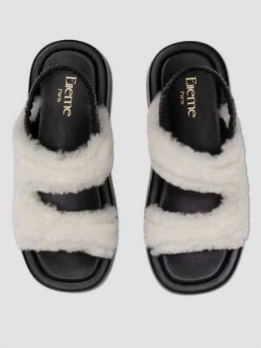 Elleme Shearling Slingback Sandals